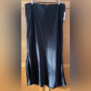 Black Satin Maxi Skirt
